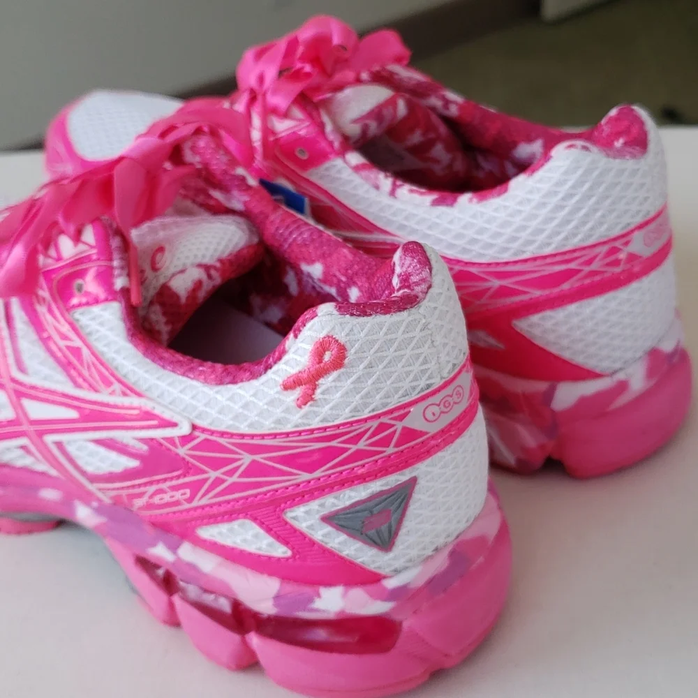 Asics women's 9.5 Breast Cancer Awareness Pink Ribbon GT 1000 3 PR - Picture 16 of 16